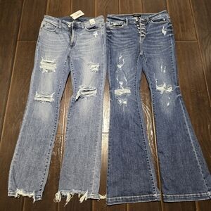Judy blue distressed jeans straight and flair jeans pants new with tags 11 / 30